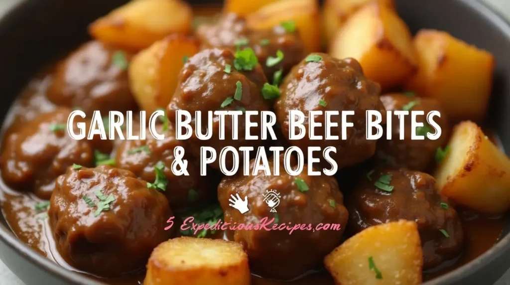 Garlic Butter Beef Bites & Potatoes