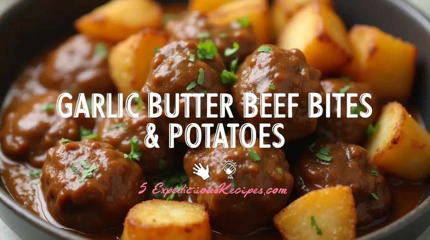 Garlic Butter Beef Bites & Potatoes